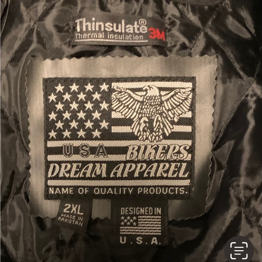 USA Bikers Dream Apparel LEATHER Jacket Zip-Out Liner - 2XL or XXL - FREE SHIP!